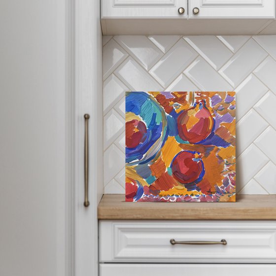 Pomegranates on an Oriental Rug