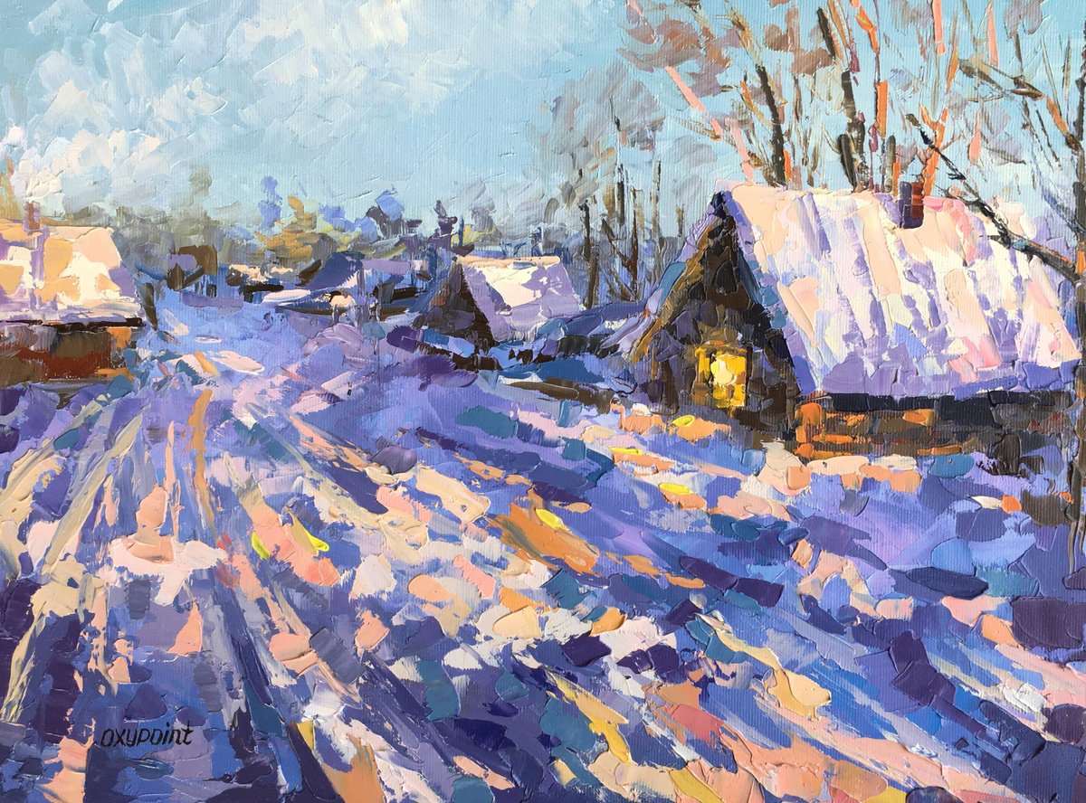 Winter evening in the village by OXYPOINT