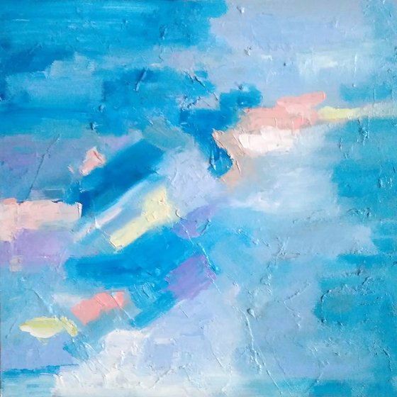 Blue mood abstract (diptych)