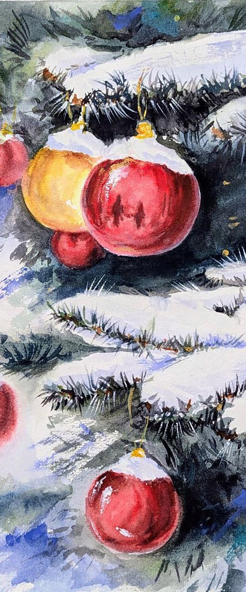 Christmas Baubles by Maryna Boiko