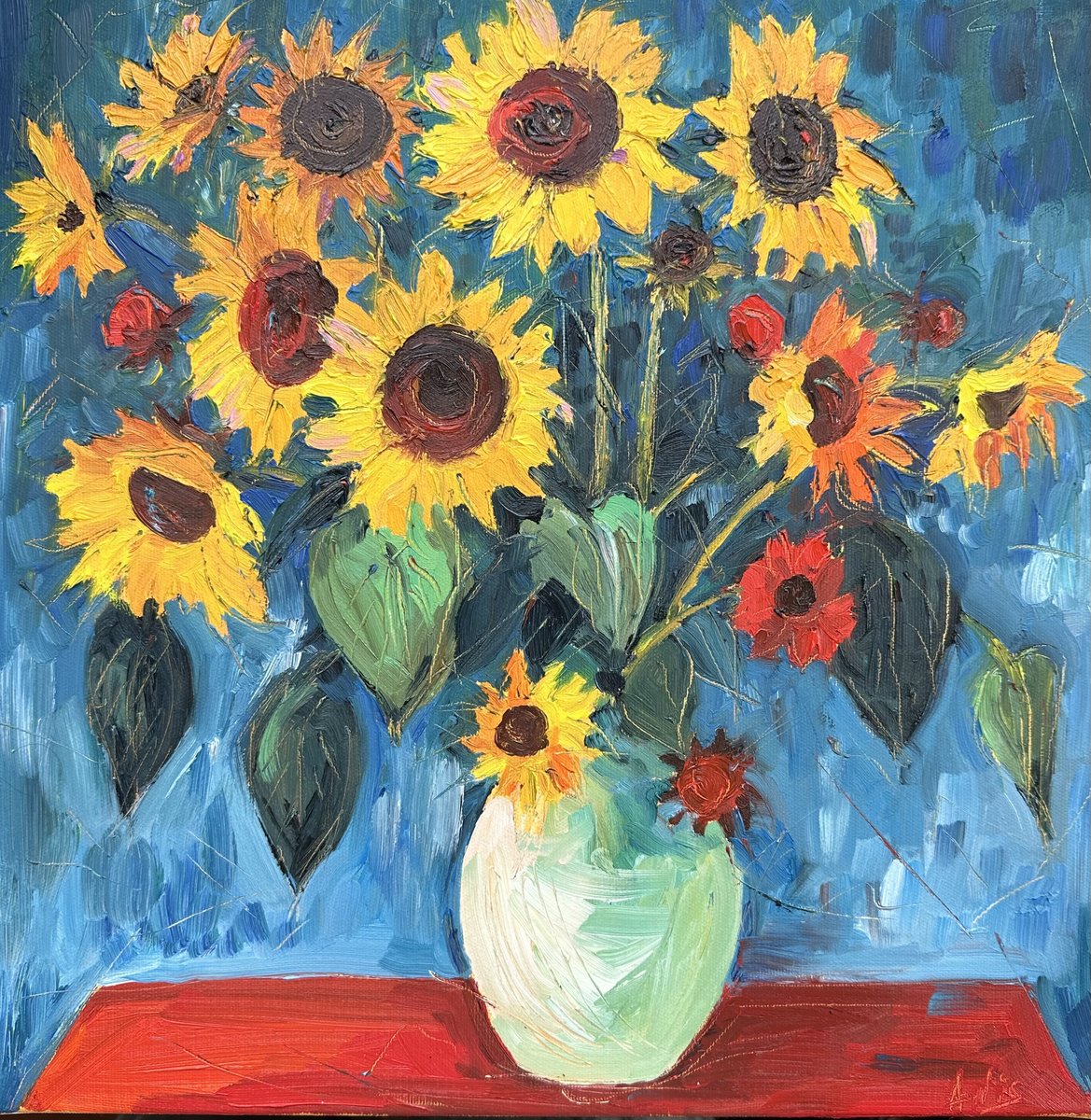 Sunflowers in a Vase by Irina Anis