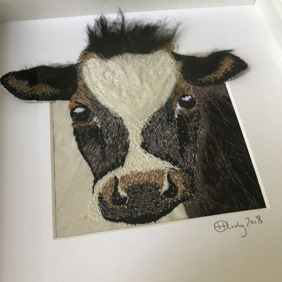Cow textile art