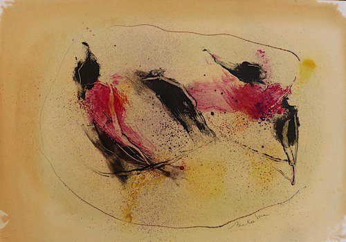 Chimeras 2, ink and oil on paper, 41x29 cm by Frederic Belaubre