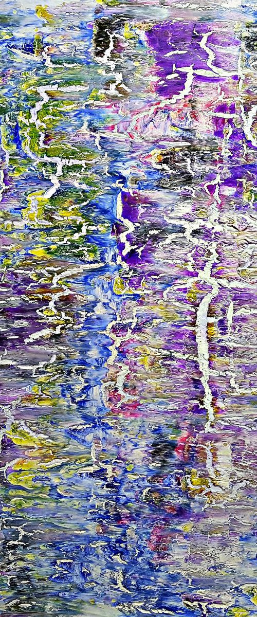Self-reflection (n.277) - 95 x 95 x 2,50 cm - ready to hang - acrylic painting on stretched canvas by Alessio Mazzarulli