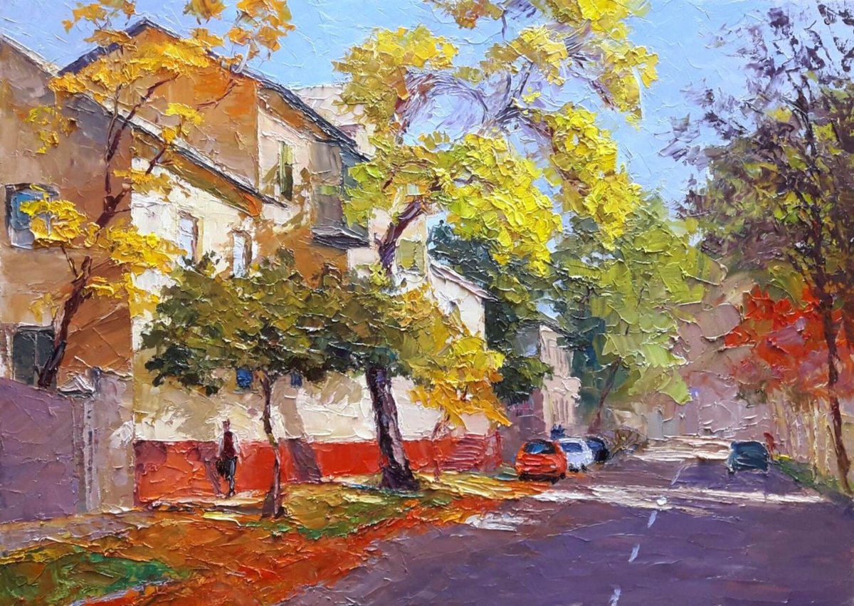 Oil painting Autumn in Kremenchuk Serdyuk Boris Petrovich nSerb796 by Boris Serdyuk