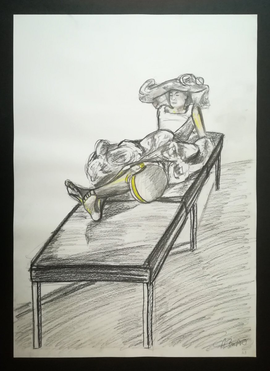 Impressionistic Portrait Drawing By Aleksandar Basic, 17 X 23, Model Two, Original Artwork