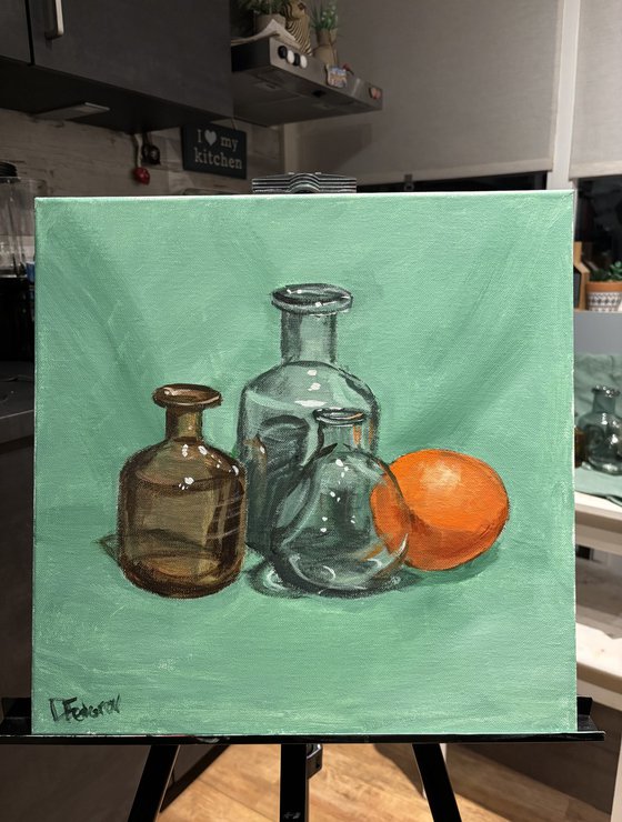 Still Life with Glass and Orange