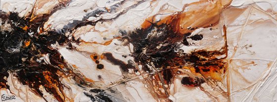 Umber Oxide 160cm x 60cm Brown White Textured Abstract Art