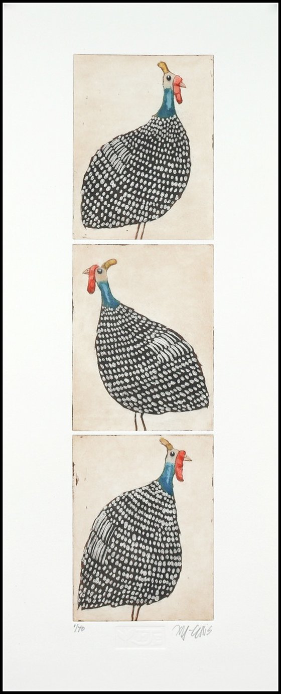 a stack of Guinea Hens