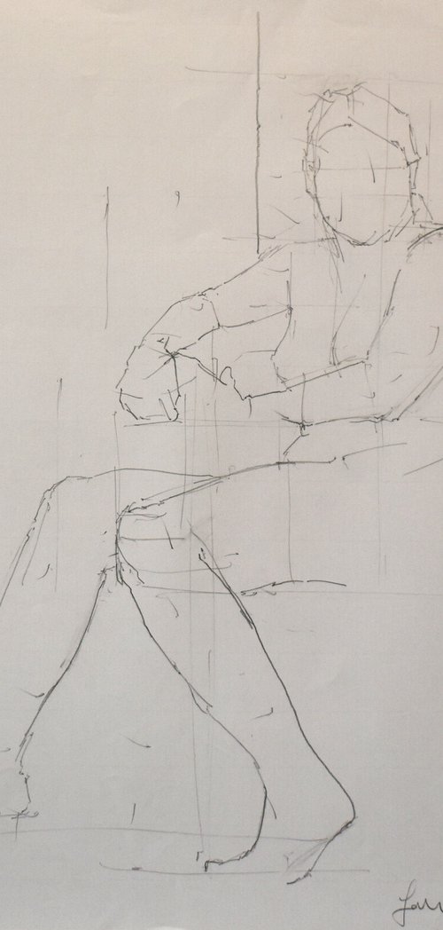 STUDY OF A FEMALE NUDE - LIFE DRAWING NO 615 by Ian McKay