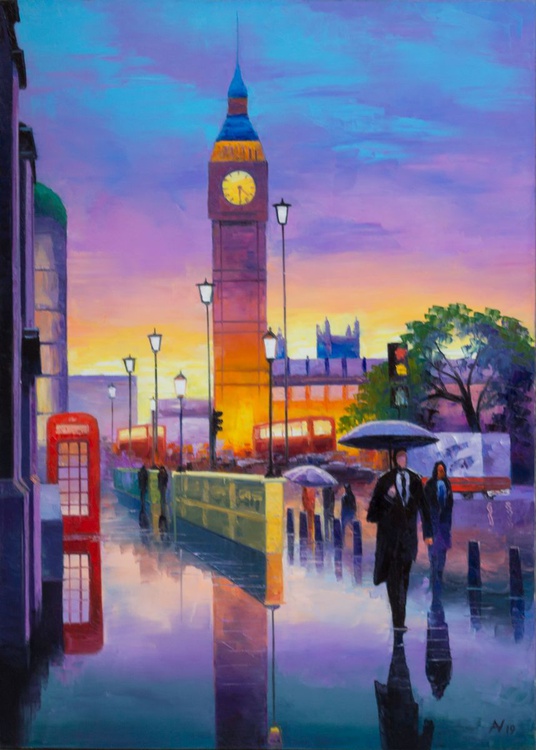 Rainy London Oil Painting By Aleksey Vylusk Artfinder