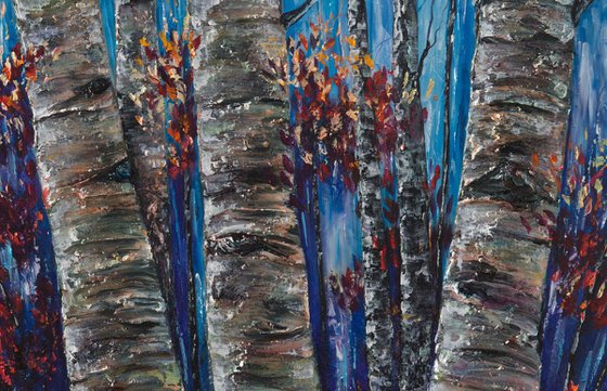 Aspen forest in the Rocky Mountains  (Palette Knife)