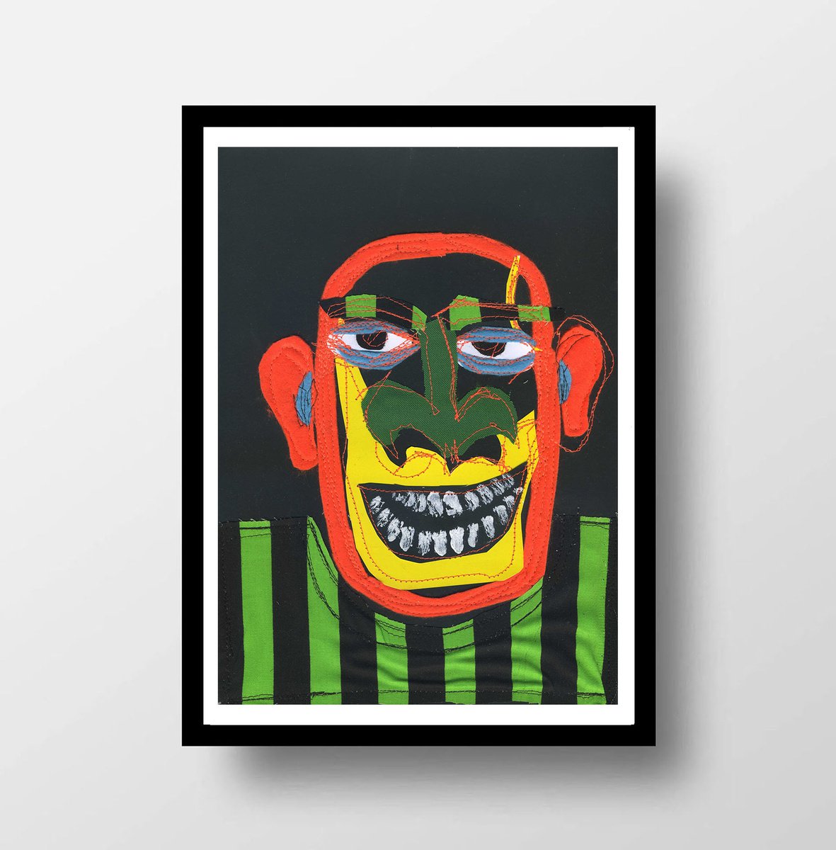 Expressive Portrait Collage By V. Lishko, 8 X 12", Portrait, Original Artwork