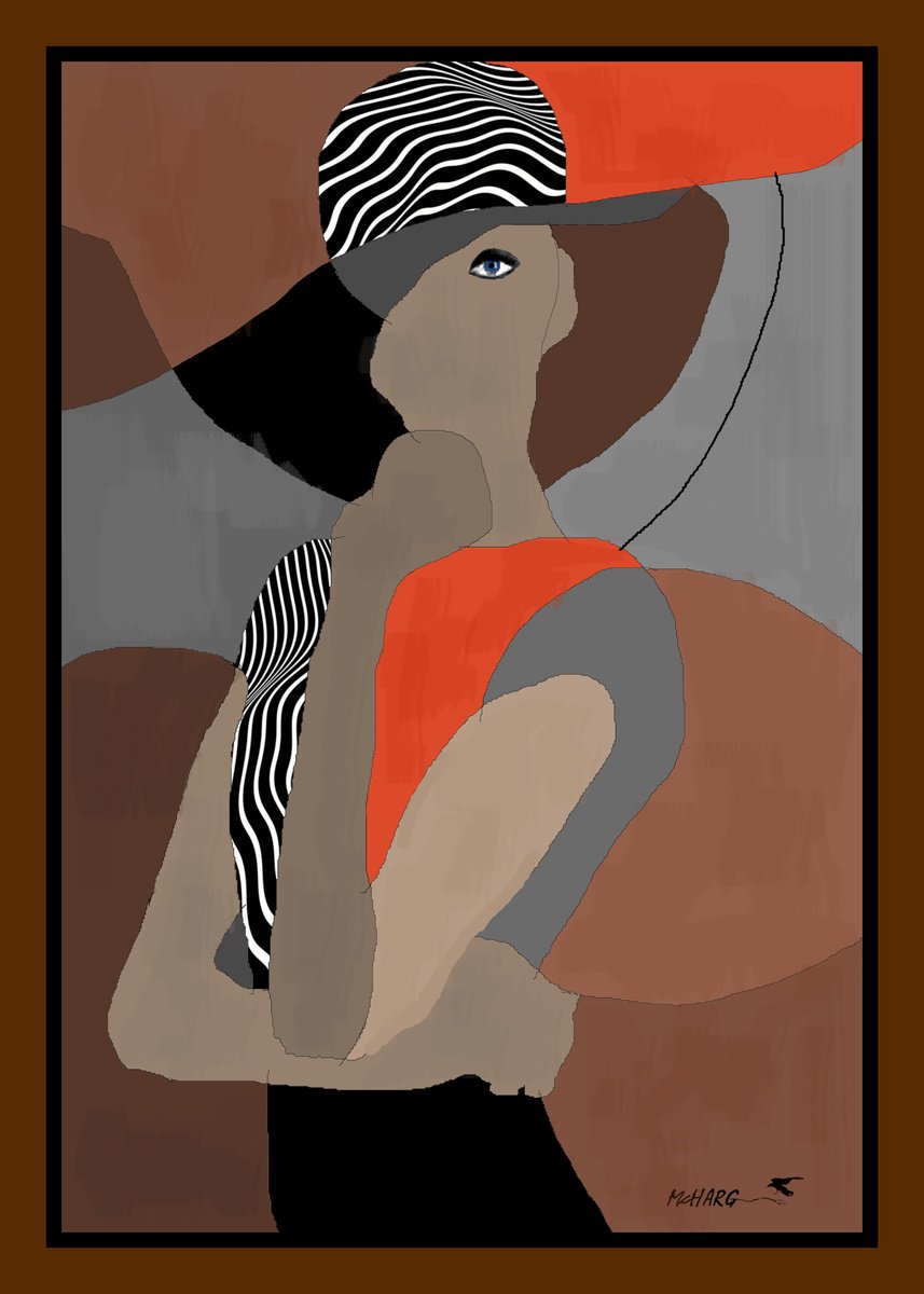 Organic Portrait Painting By Joe Mcharg, 30 X 42, The Eyes Have It, Original Artwork