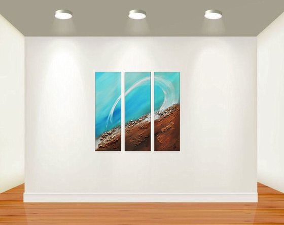 At the Sea - Seascape - Acrylic Painting - Canvas Art- Blue Wall Art