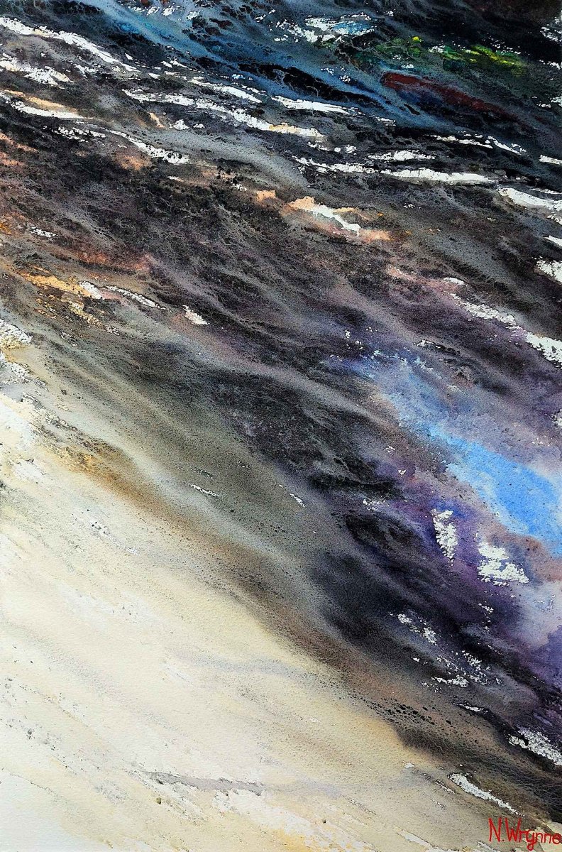 Abstract Landscape Watercolour By Neil Wrynne, 15 X 22", A Dreamless Sleep, Original Artwork