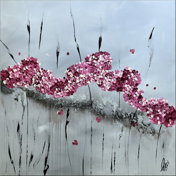 Love Affair - Abstract acrylic painting, Abstract Flowers