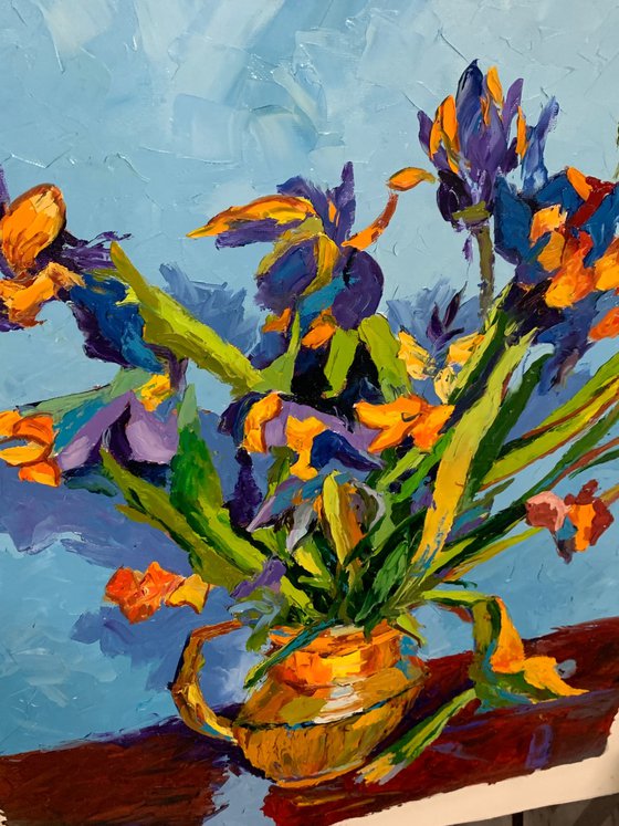 Irises. Flowers. Inspired by Van Gogh.#4