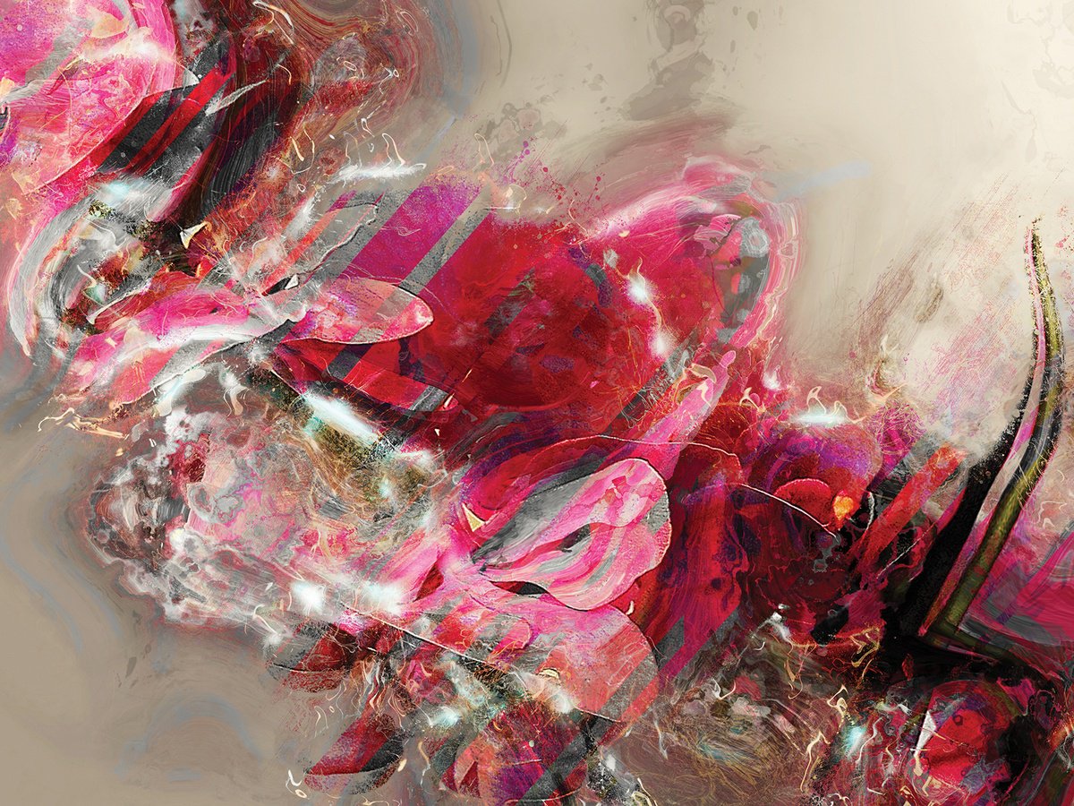 Abstract Botanical Print By Javier Diaz, 80 X 60, Delirios Xix, Original Artwork