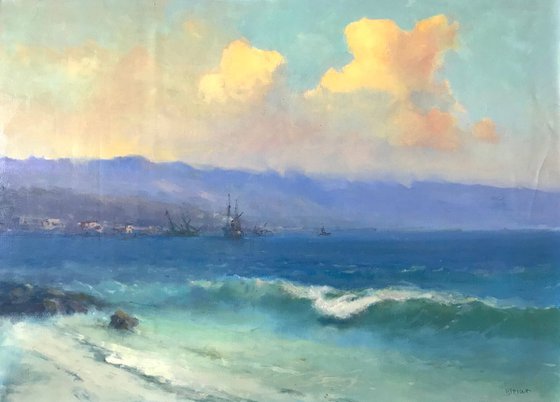 Seascape, Original oil Painting, Handmade artwork, Museum Quality, Signed, One of a Kind