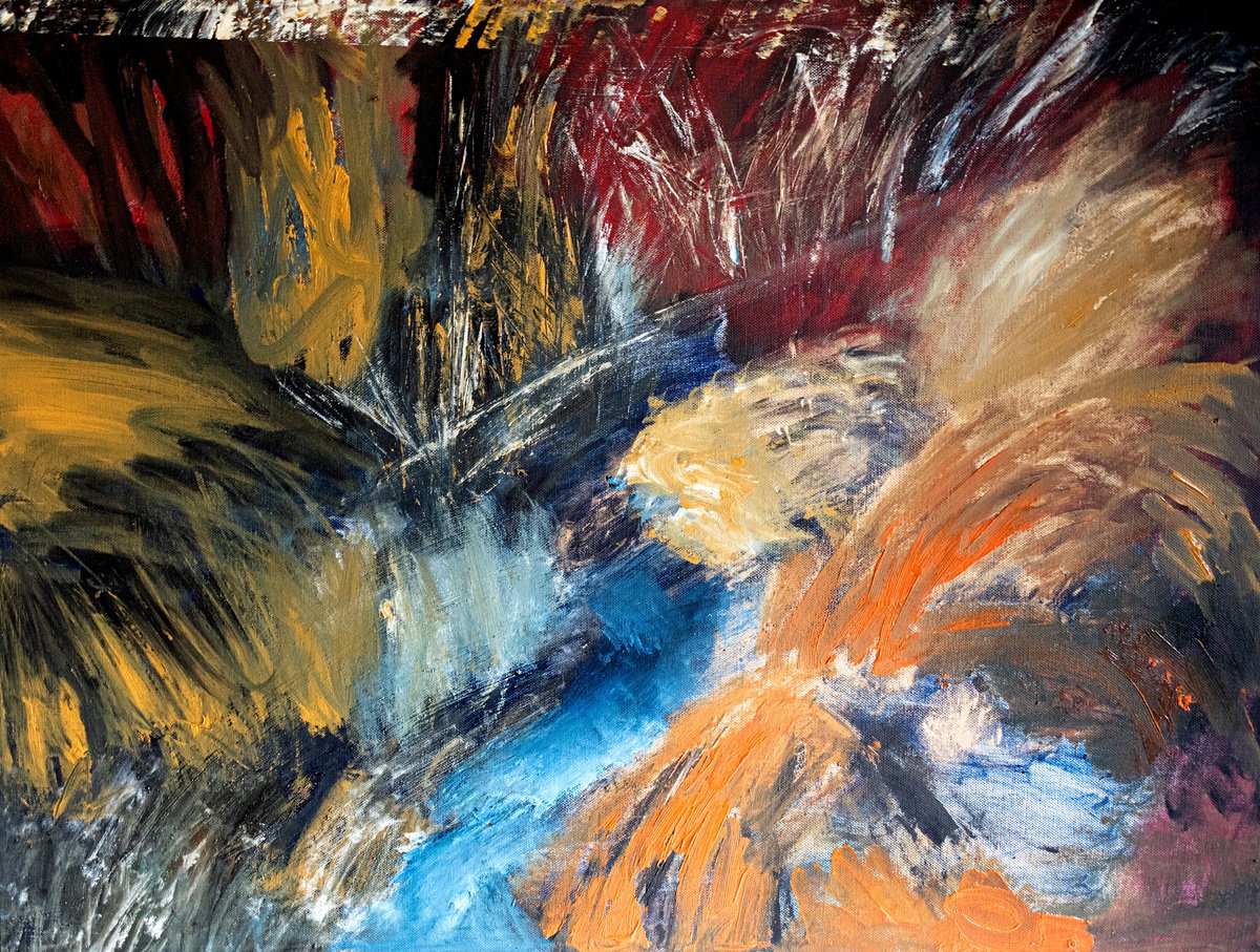 Abstract Landscape Oil Painting By Elizabeth Anne Fox, 31 X 23, Sphagnum State 2, Original Artwork