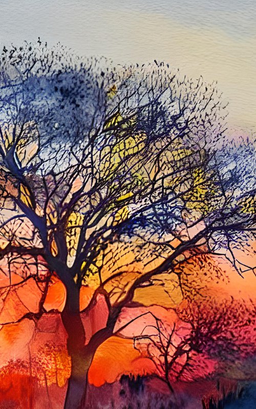 Tree at Sunset by Ruth Searle