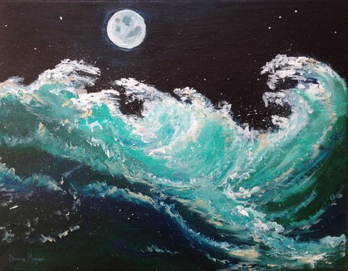 Full Sturgeon Moon Tide by Donna Daniels