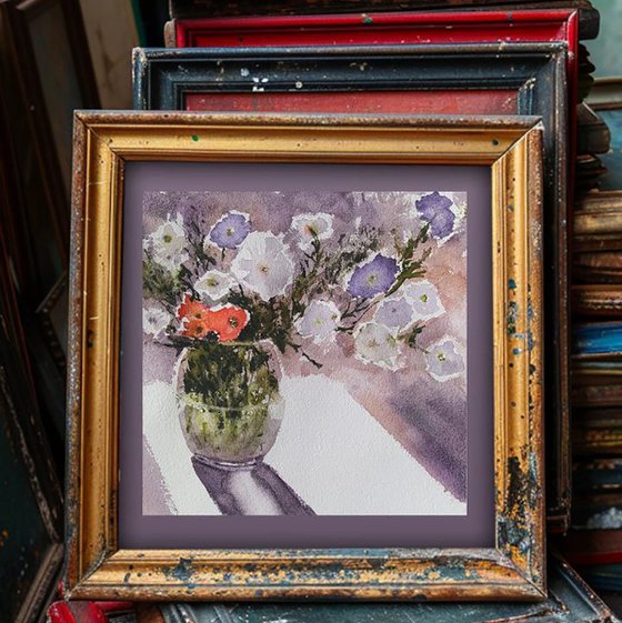 Petunias in a vase