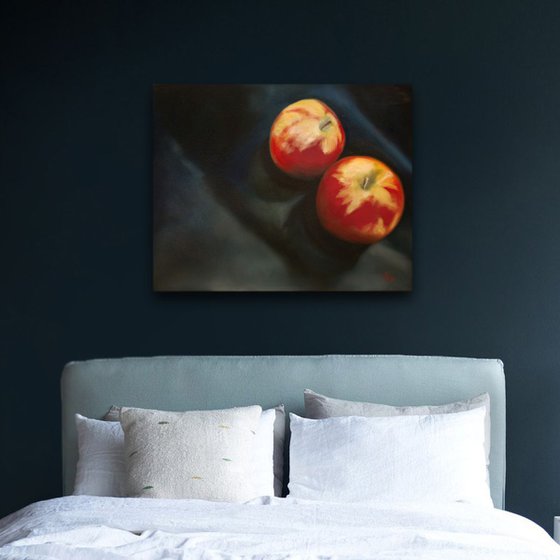 Oil Painting Still Life - Two Apples iv