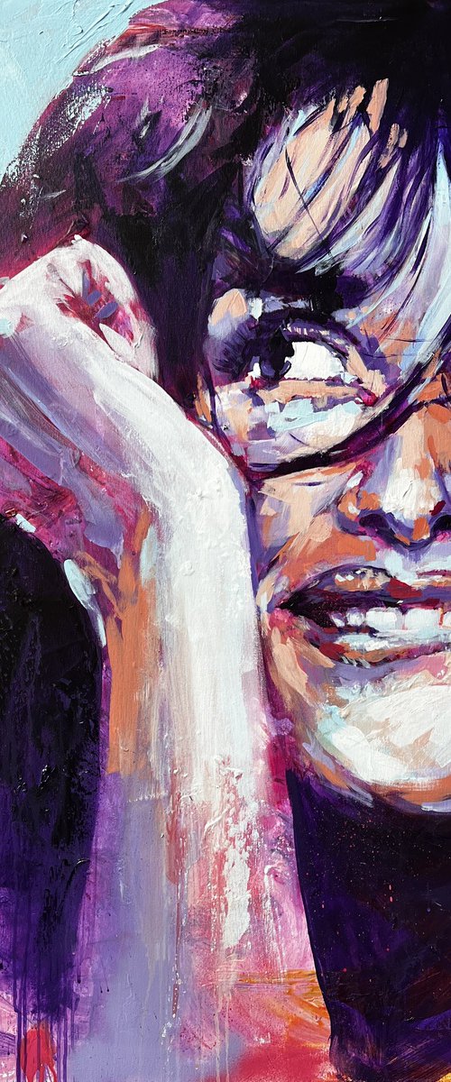 Penelope Cruz Portrait Acrylic on canvas 116x89cm by Javier Peña
