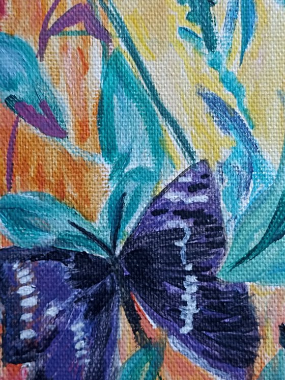 Butterflies and flowers