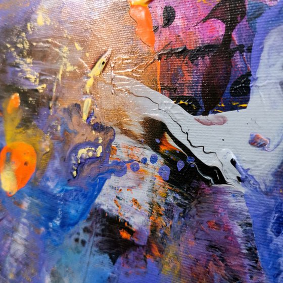 Stuning framed abstract masterpiece flowers of time still life KLOSKA
