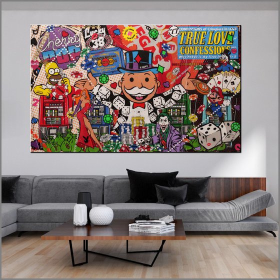 The Monopoly Gambler 250cm x 150cm Monopoly Man Urban Pop Art