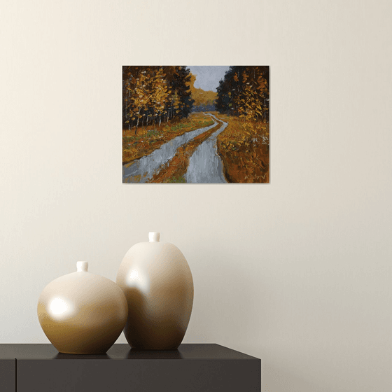 Across The Autumn Forest - autumn landscape painting