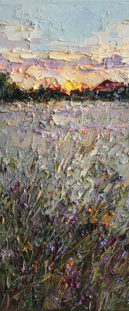 Wildflower Meadow by the Village by Anastasiia Valiulina
