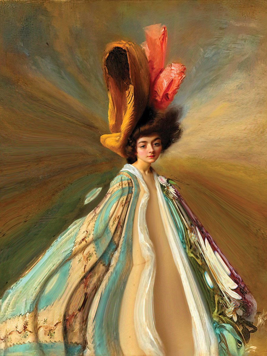 Abstract Portrait Print By Javier Diaz, 60 X 79, Pasarela 15, Original Artwork