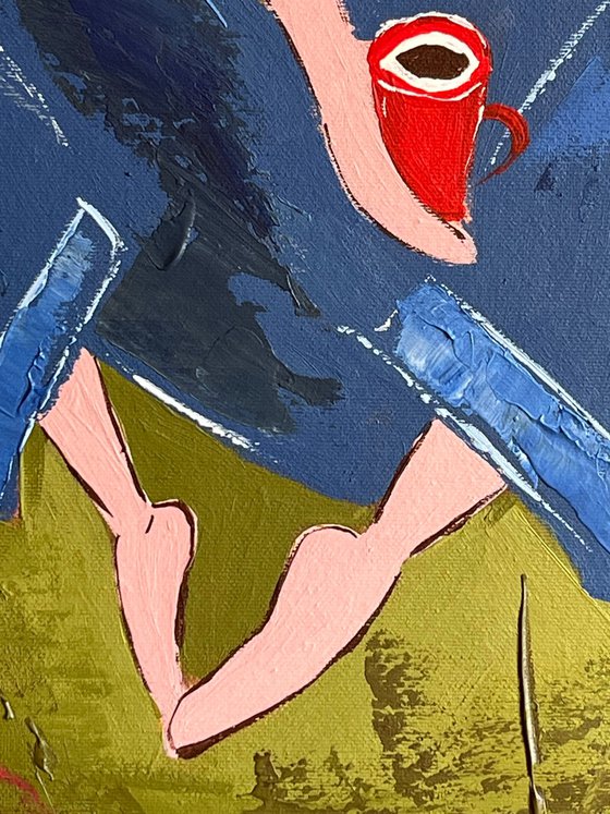 Woman Gardening Original Painting