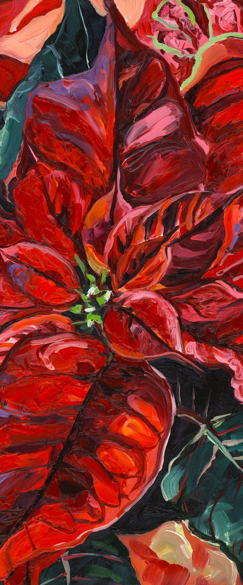 Bright Red Poinsettia by Christina M Plichta