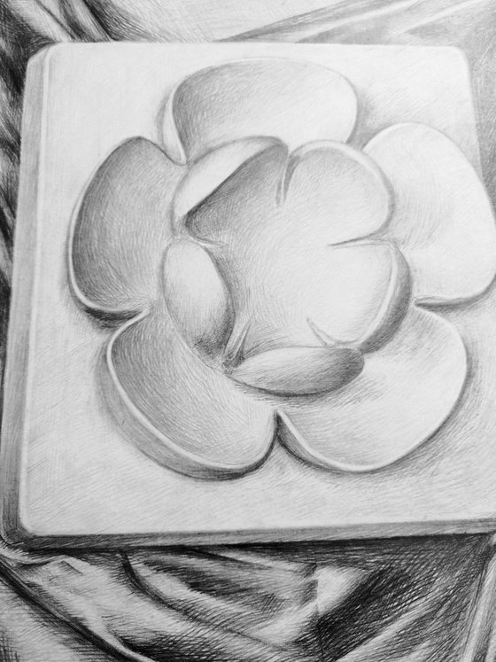 Still Life Decoration. Original pencil drawing.