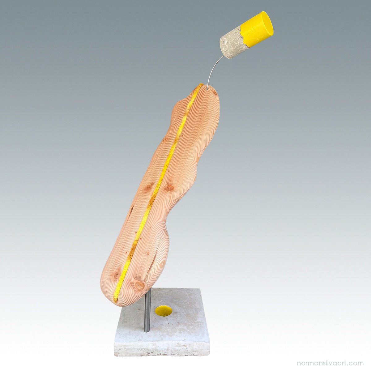 Organic Abstract Sculpture By Norman Silva, 32 X 56", Muse In Freefall, Original Artwork