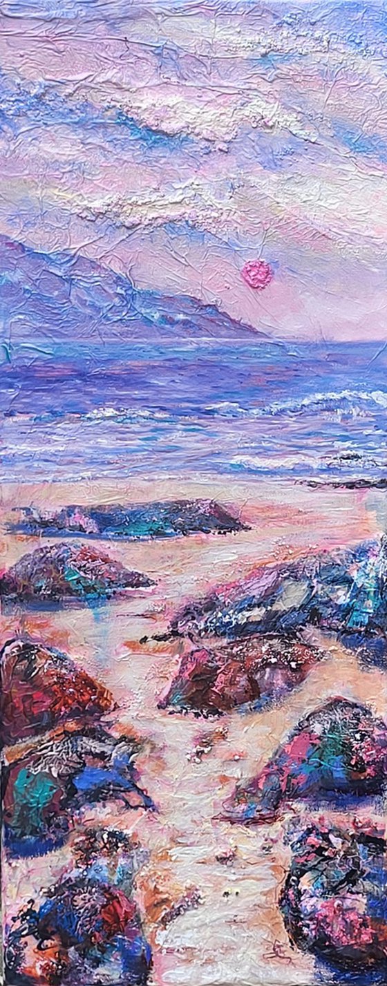 Pink Beach Moon
