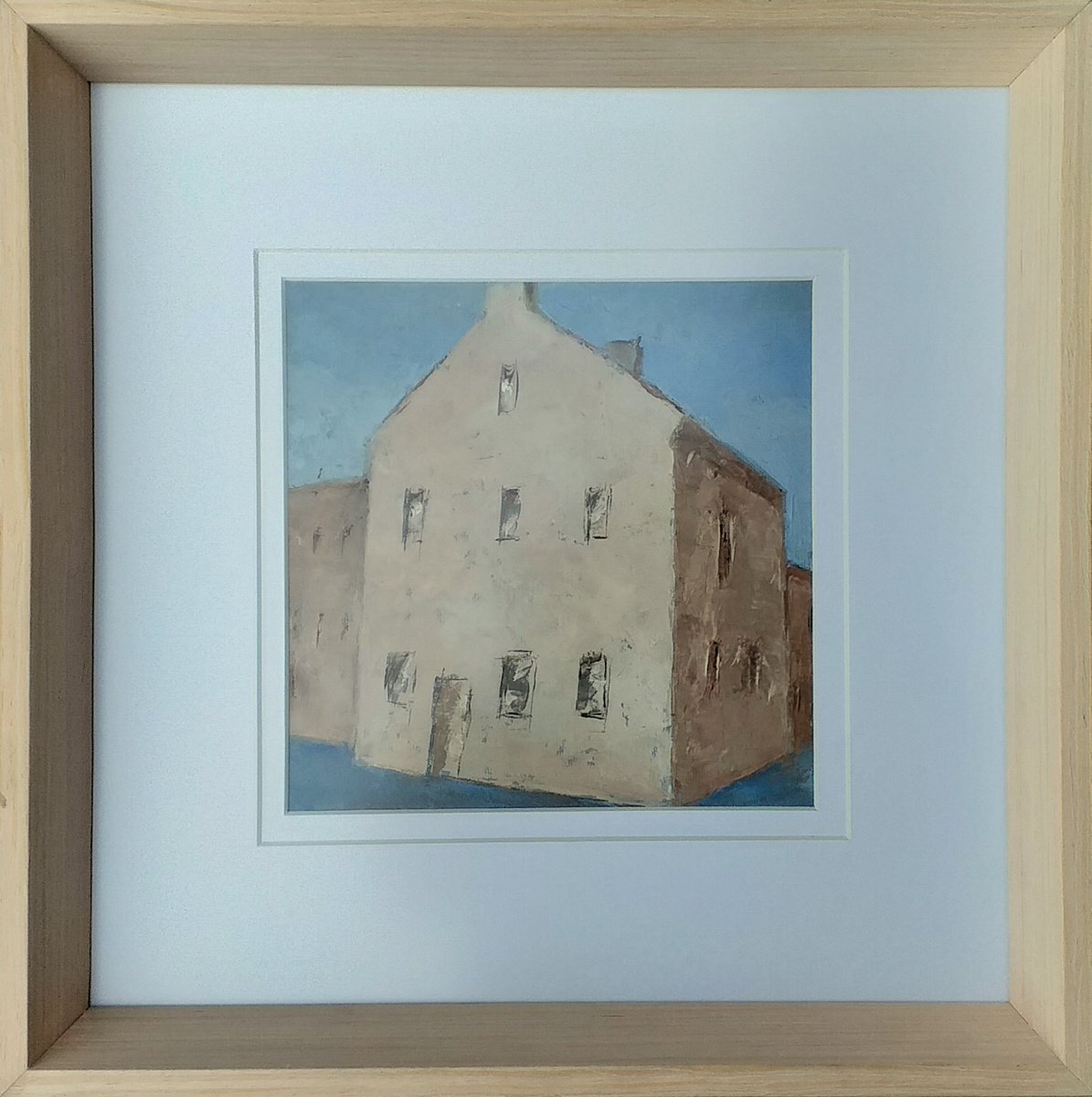 Abstract Cityscapes Oil Painting By Kestutis Jauniskis, 15 X 15", Old City Motif 5, Original Artwork