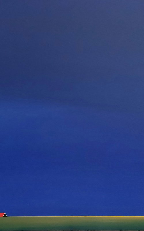 Red Roofs, Blue Sky (April) by Nelly van Nieuwenhuijzen