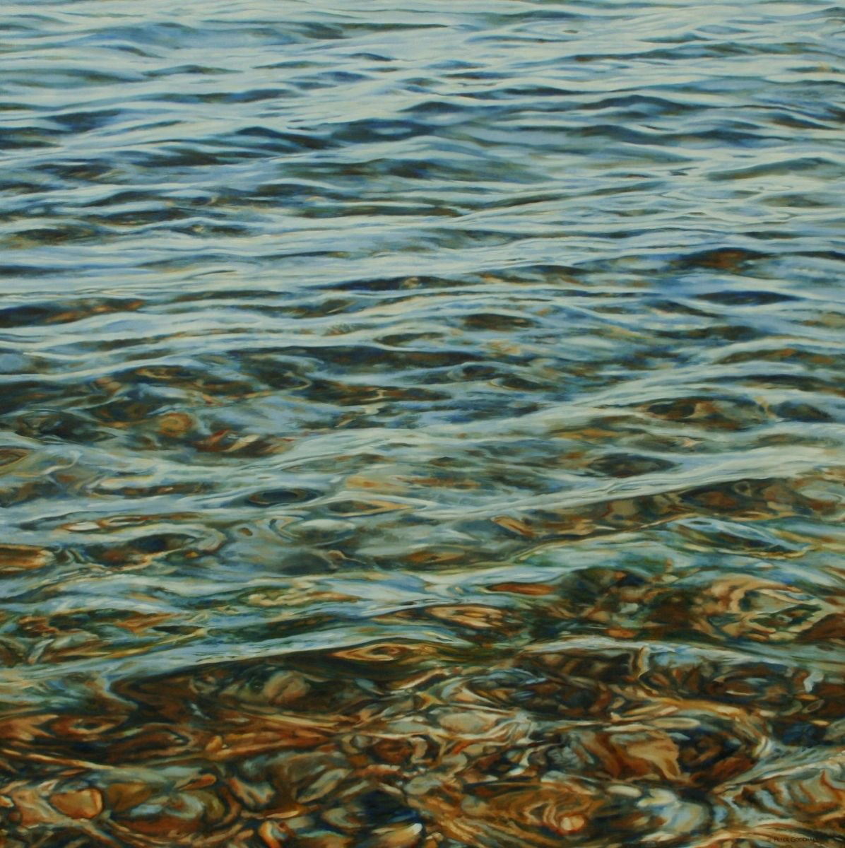 Photorealistic Landscape Oil Painting By Peter Goodhall, 32 X 32", Limited Edition Print, Tranquillity, Original Artwork