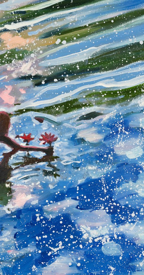 Reflection, Water, Lillies by Ron Cooper