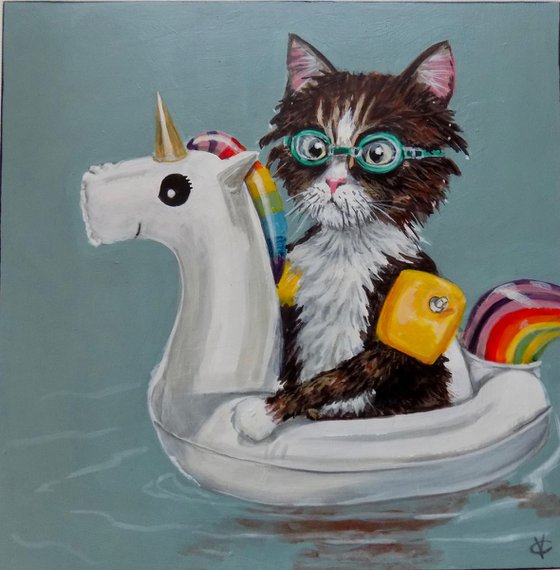 Cat painting called 'Holiday'