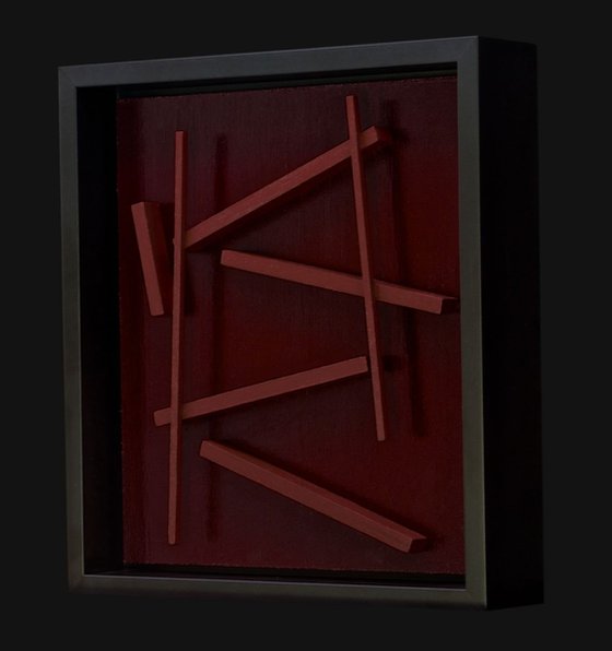 "SCALING CONDESCENSION" - 3D Modern / Minimal Framed Sculpture / Collage / Construction