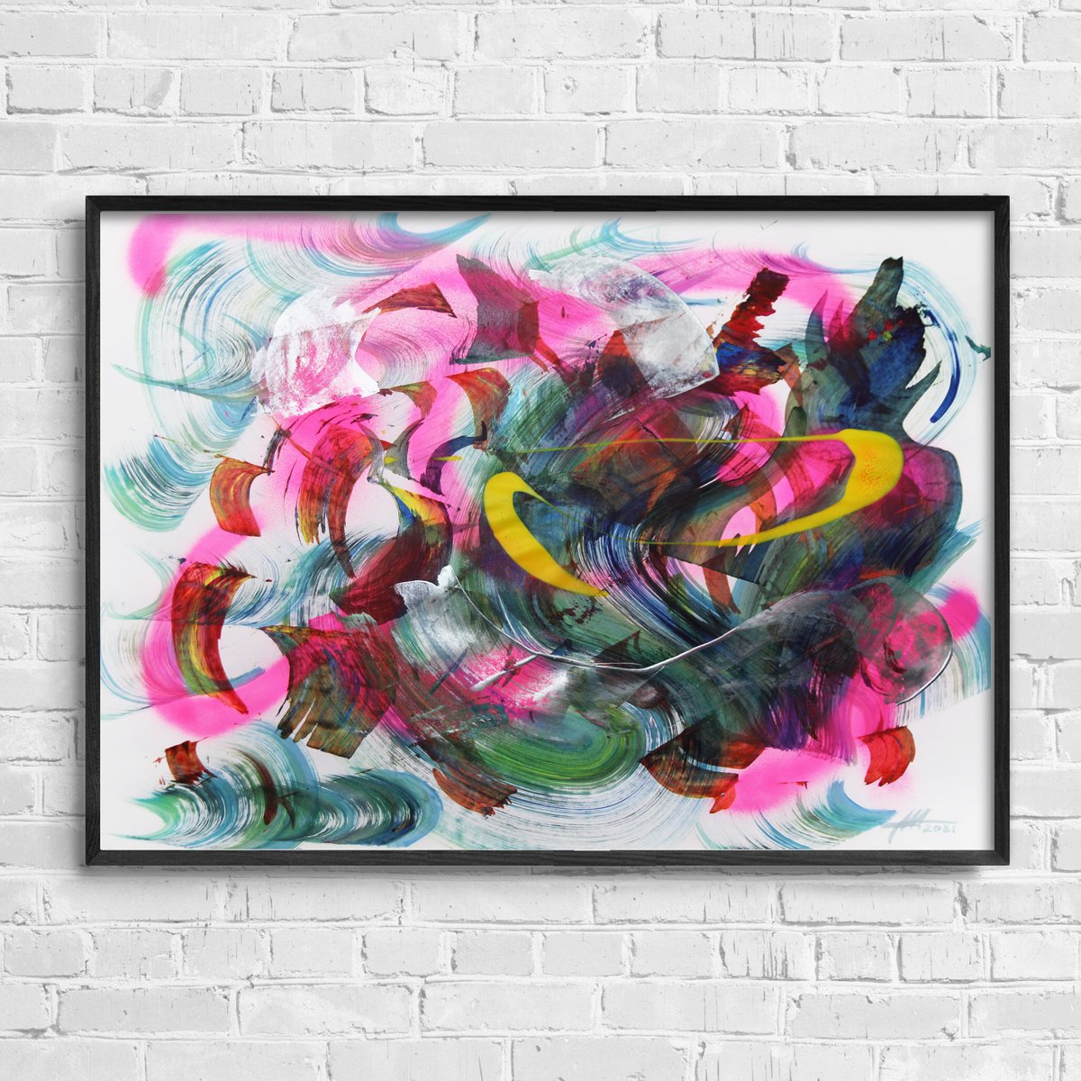 Organic Abstract Acrylic Painting By Anatoliy Menkiv, 33 X 24, #70 Metaphysics Series, Original Artwork