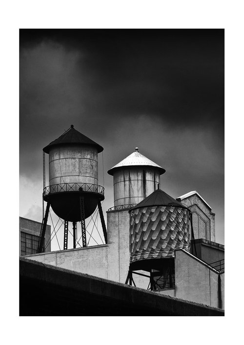 Water Butts  - New York (Silver Gelatin Darkroom  Print) by Stephen Hodgetts Photography