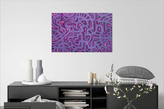 CODE 6619 - oil abstract painting on stretched canvas